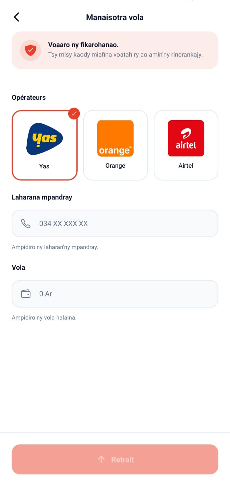 Scanner de carte de recharge en action