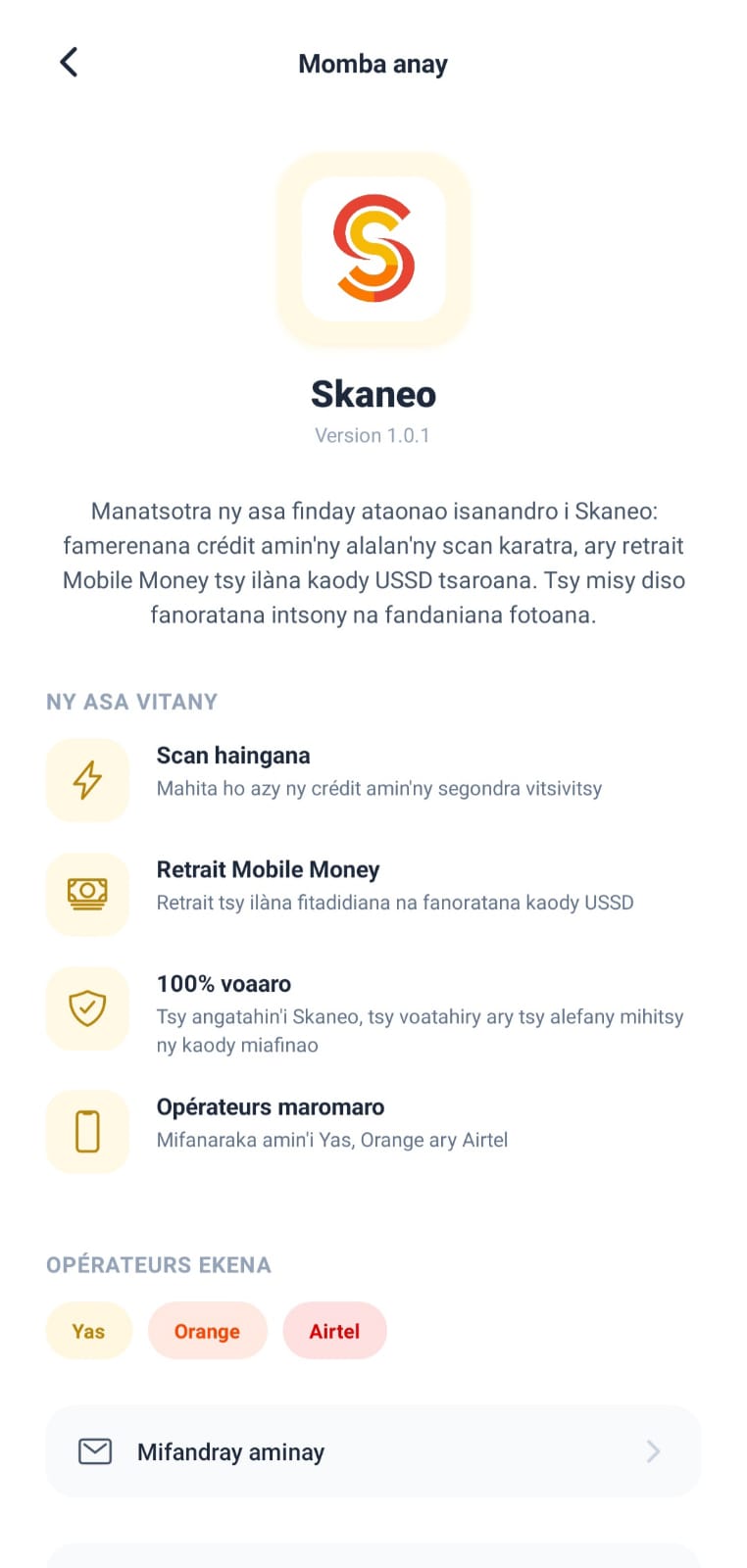 Scanner de carte de recharge en action